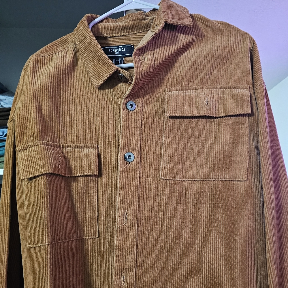 Brown button top